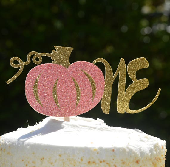 One Pumpkin Cake Topper, Pumpkin Cupcake Toppers,Our Little Pumpkin turns one,Pumpkin Birthday Topper,Cake and cupcake toppers Il_570xn