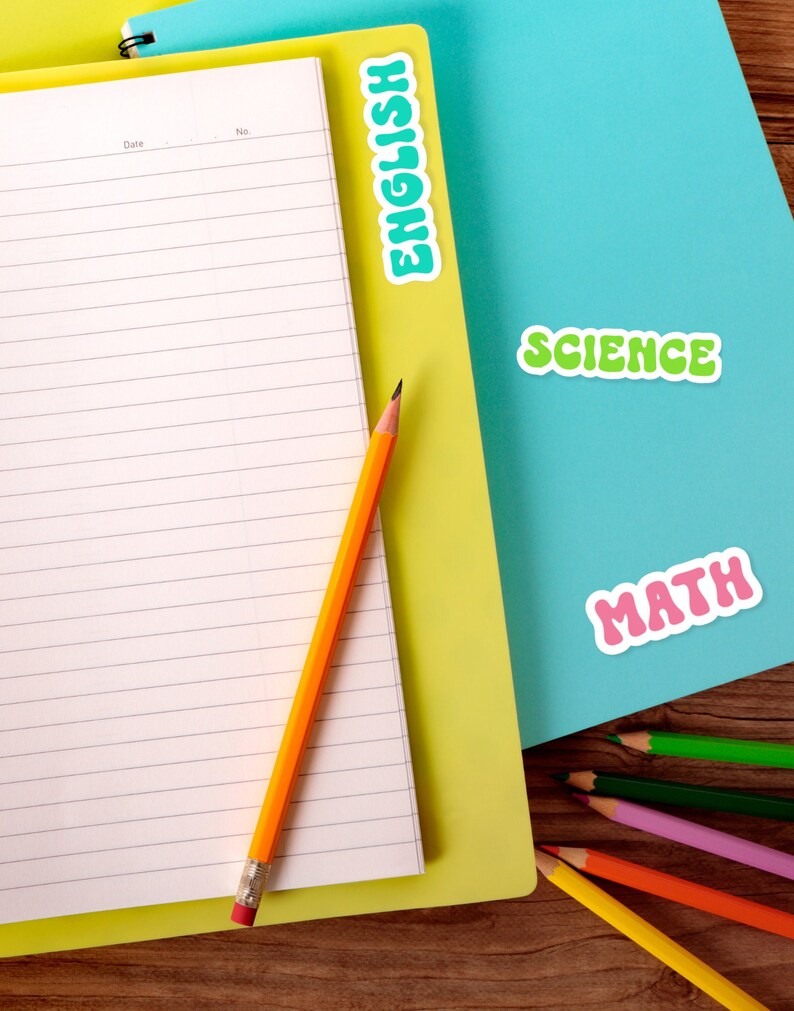 Science School Folder Custom Waterproof School Subject Sticker Labels,organize Binders ...