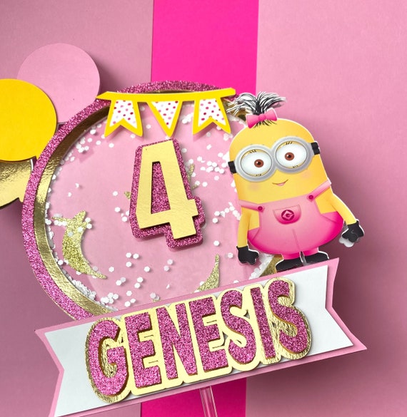 Personalized Minions Cake Topper,Minions Shaker Topper,Girl Minion Topper,Minions cake decor,Minions party,Despicable Me Cake Topper Il_570xn