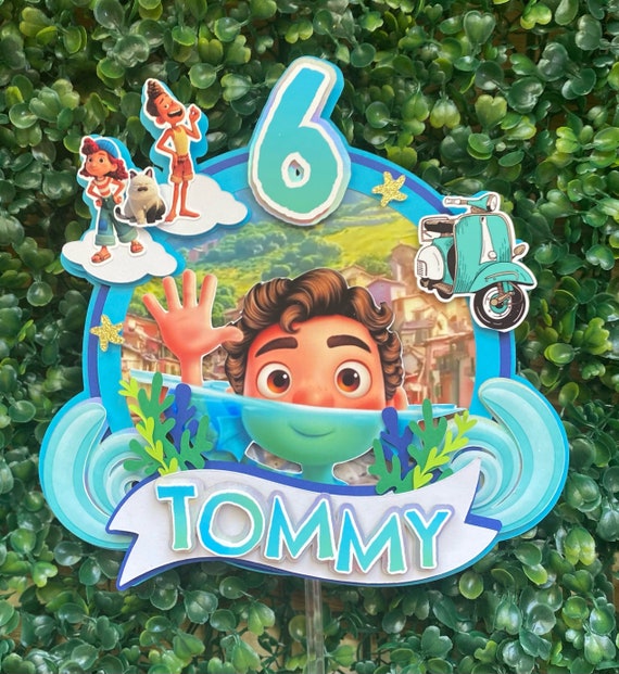 Personalized Disney Luca 3D cake topper,Custom topper with name and age,Layered for 3D effect,High Quality vibrant print Il_570xn