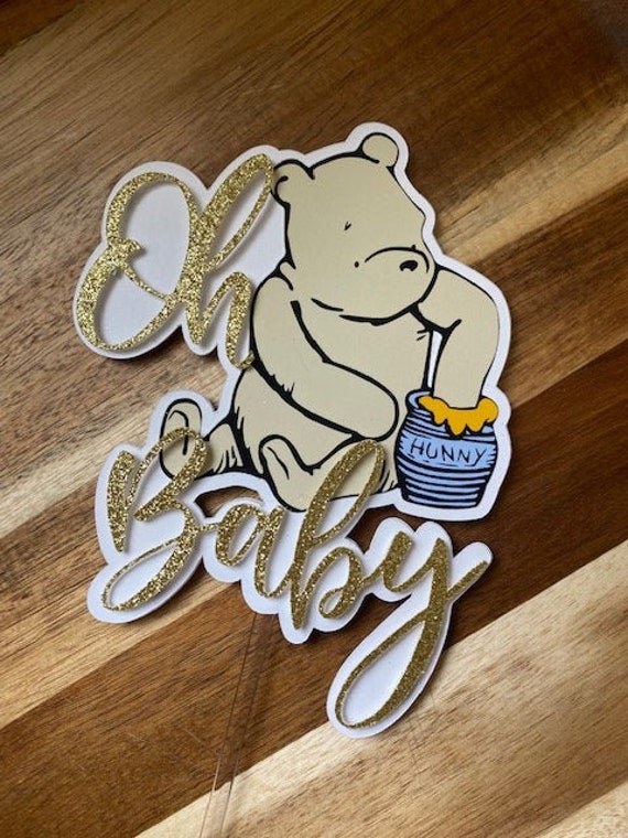 Classic Winnie the Pooh Oh Baby Cake Topper, Winnie the Pooh Baby