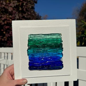 Oceanic Fused Glass Wall Plaque, Wall Art, Ocean Art, Beach Art,