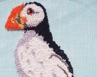 PUFFIN Punch needle embroidery kit
