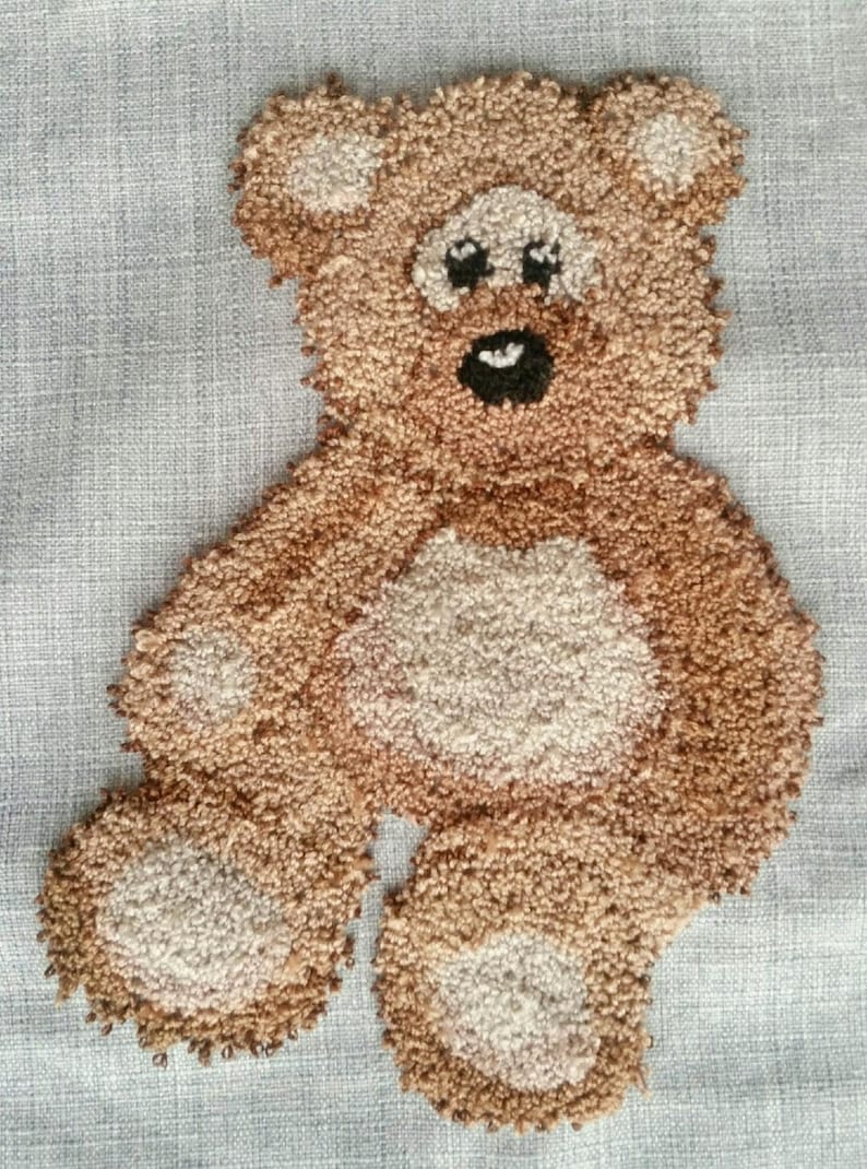 TEDDY BEAR Punch Needle Embroidery Kit Etsy