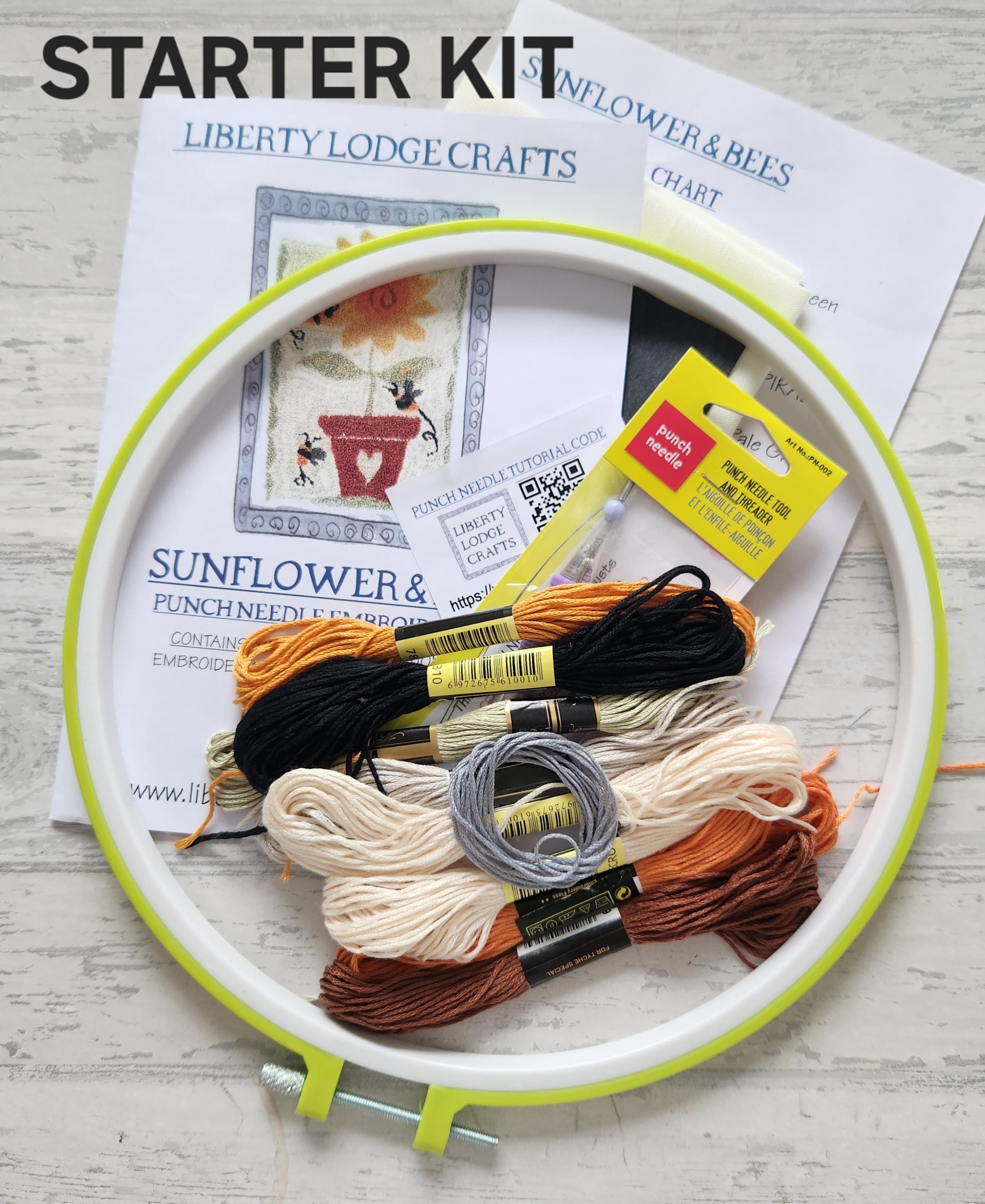 SUNFLOWERS & BEES Punch Needle Embroidery Kit - Etsy