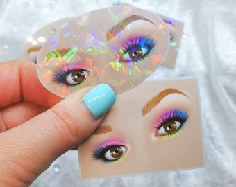 Holographic Makeup Artist Glossy Vinyl Stickers, Laptop Decal, Makeup Mirror Stickers, Water Bottle Stickers, Makeup Wall Stickers