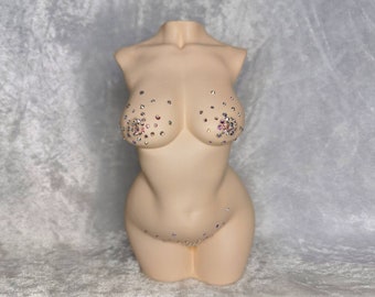 17cm Large Curvy Naked Goddess Body Statue | Crystal Womens Torso Statue | Alternative Home Décor | Plus Size Body Positive Tattoo Ornament