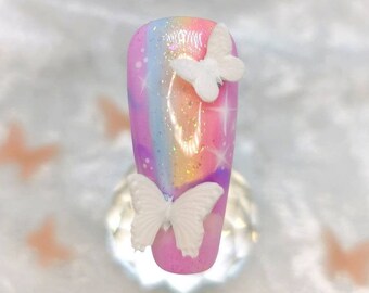 Acrylic butterfly nail art charms, Nail Art supplies, craft supplies, handmade butterfly charms, nail tech gift