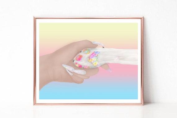 love Print Watercolor a4 glossy poster nursery picture,unframed