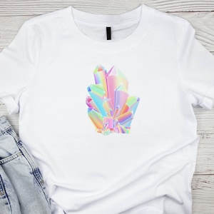 Crystal cluster Short-Sleeve Unisex T-Shirt, crystal tshirt, graphic tee, gemstone shirt, crystal point