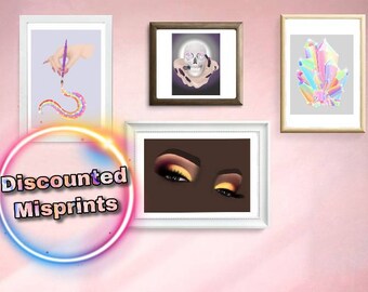 DISCOUNTED Misprints girly art prints, please see description for details, ready to ship art prints from the UK, Gothic illustrations