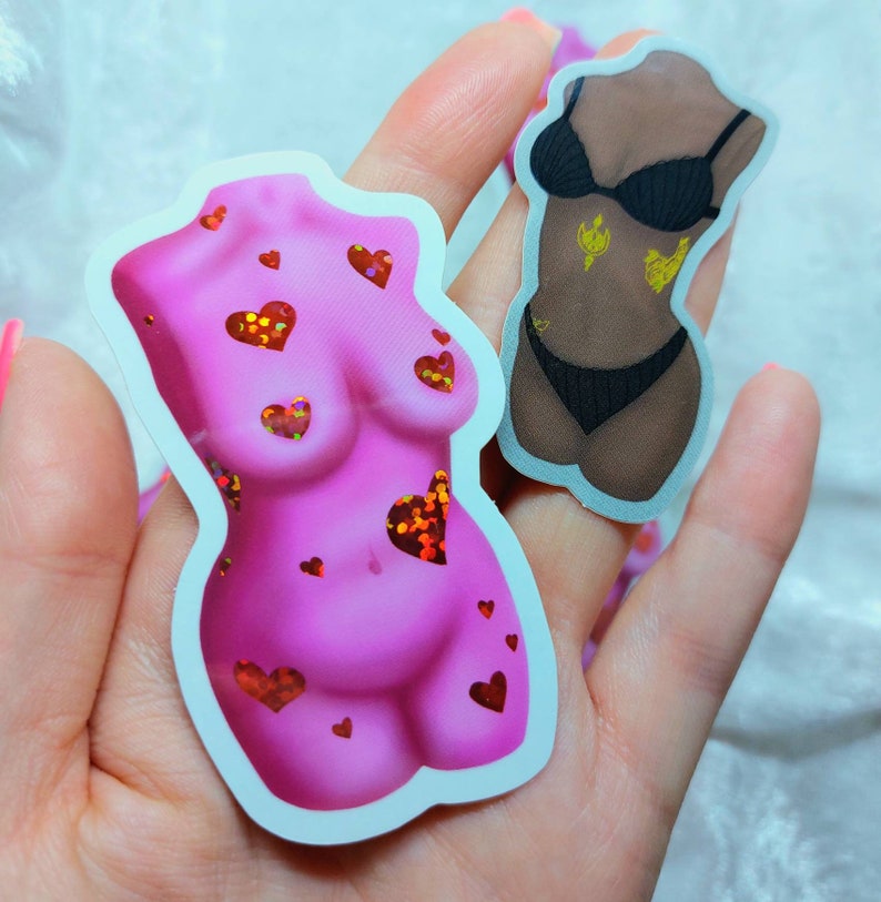 Glitter Heart Body Positive Sticker, Holographic Vinyl Decal - Etsy