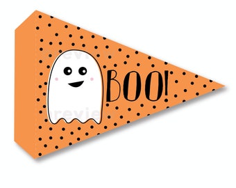 Halloween Pennant Flag Printable, BOO Halloween Printable, Ghost Halloween, Halloween Printable, Ghost Decoration