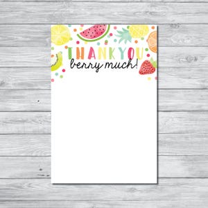 Tutti Frutty Thank You Card, Instant Download Thank You Card, Printable Thank You Card image 1