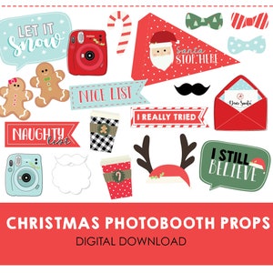 Christmas Photo Booth Props, Christmas Photobooth Props, Digital Download