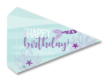 Mermaid Birthday Pennant, Printable Mermaid Pennant, Mermaid Birthday Party Decoration, Mermaid Pennant, Mermaid Party, Mermaid Decoration