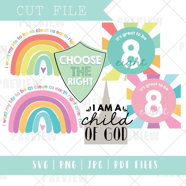 Digital Baptism Stickers | LDS Baptism Gift | Digital Baptism Clip Art