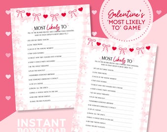Galentine’s Most Likely To Game, Valentine’s Day Printable, Girls Night Party Game, Fun Galentine’s Activity