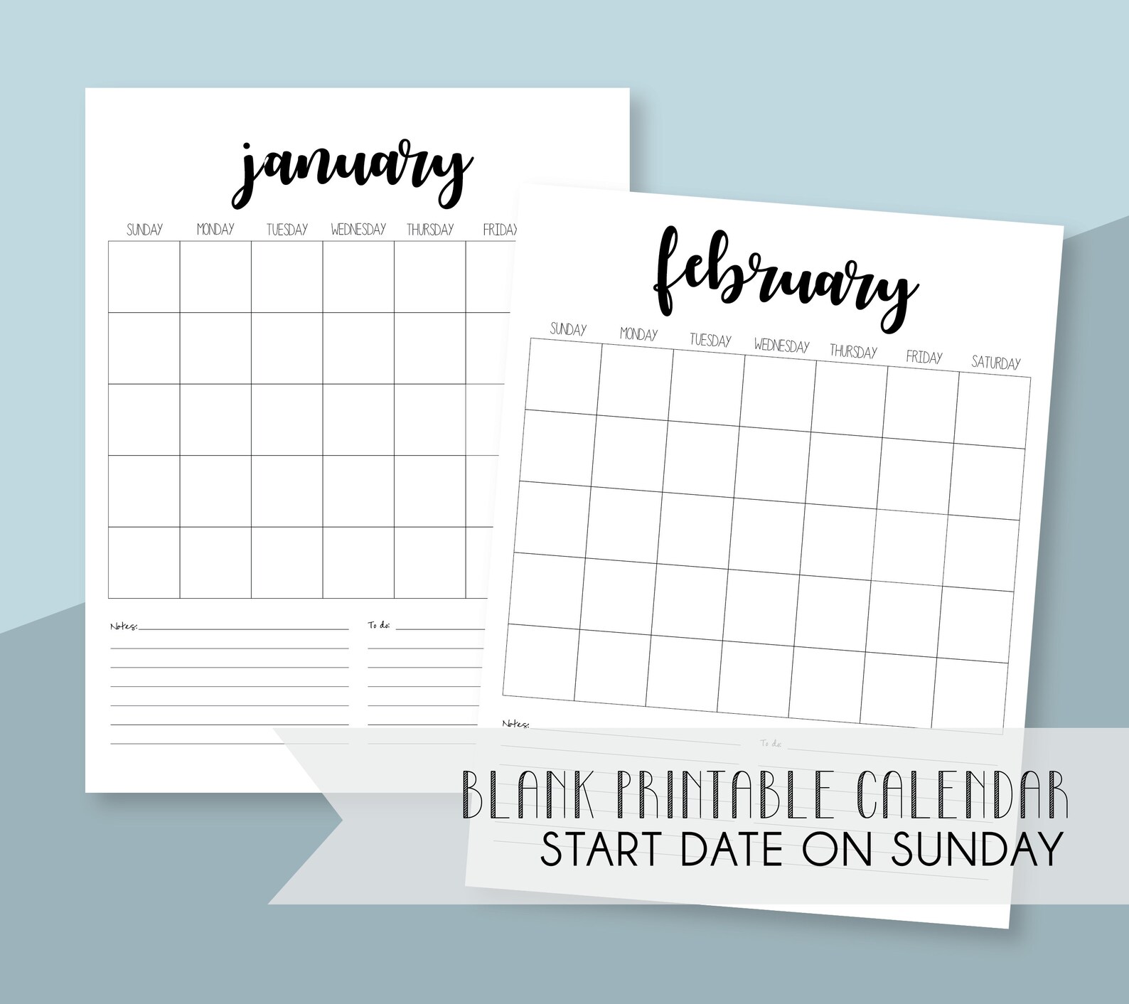 Blank Monthly Printable Calendar, Printable Calendar, Monthly Calendar ...