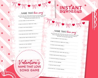 Name That Love Song Game, Valentine’s Day Printable, Galentine’s Party Game, Romantic Music Trivia
