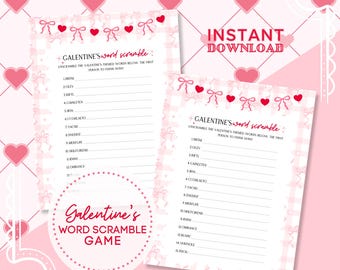 Galentine’s Word Scramble Game, Valentine’s Day Printable, Girls Night Party Game, Fun Galentine’s Activity