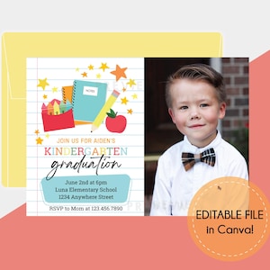 Kindergarten Invitation, Kindergarten Digital Invitation, Editable Kindergarten Invitation,
