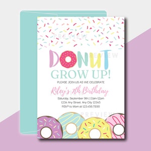 Donut Birthday Invitation - Editable File