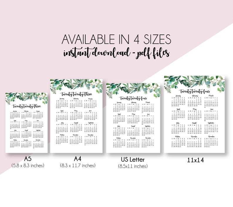 2023-2024 Printable Calendar, Yeary Calendar for 2023-2024, Printable ...