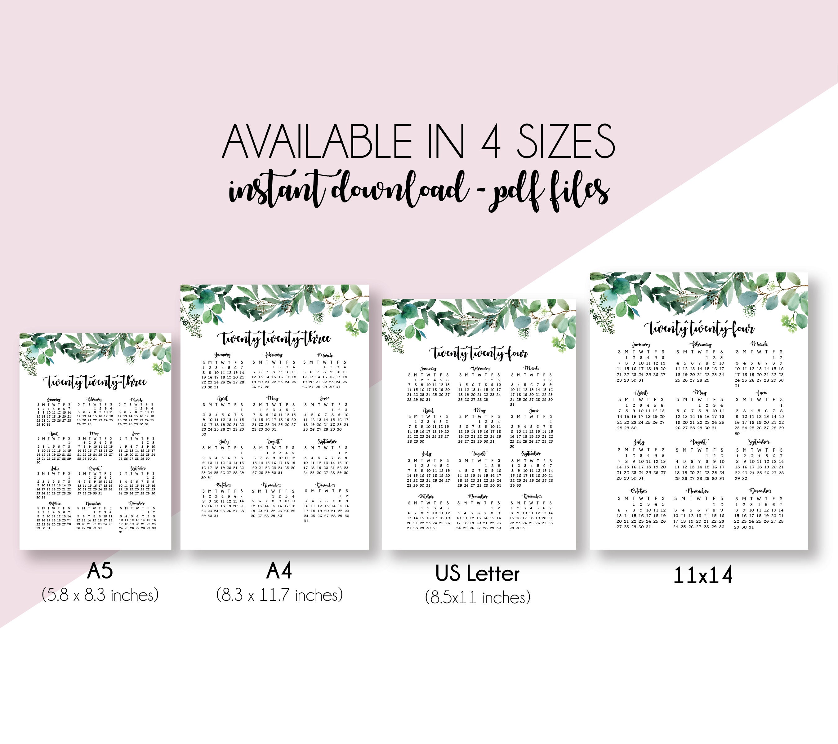 2023-2024 Printable Calendar, Yeary Calendar for 2023-2024, Printable ...