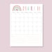 Blank Monthly Printable Calendar, Rainbow Printable Calendar, Boho ...