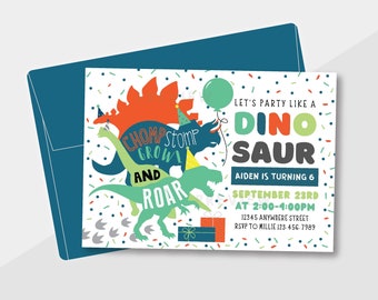 Dinosaur Birthday Invitation - Editable