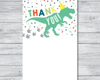 Dinosaur Thank You Card, Instant Download Thank You Card, Printable Thank You Card