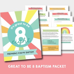 Baptism Packet , Great to be 8 , Baptism Activity Workbook image 1