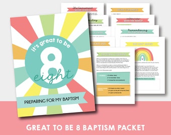 Baptism Packet , Great to be 8 , Baptism Activity Workbook