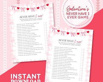 Galentine’s Never Have I Ever Game, Valentine’s Day Printable, Girls Night Party Game, Fun Galentine’s Activity