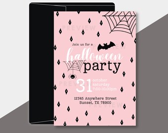 Halloween Spider Invitation - Editable