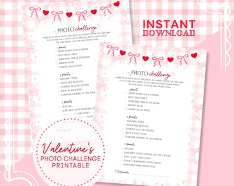 Valentine’s Photo Challenge, Valentine’s Day Printable Game, Couples or Galentine's Activity, Fun Party Game