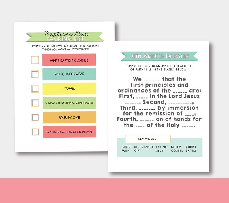 Baptism Packet , Great to be 8 , Baptism Activity Workbook image 4