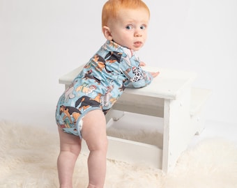 Christmas dogs, Christmas baby bodysuit, newborn Christmas outfit boy, baby boy first Christmas gifts for infants, Christmas baby, holiday