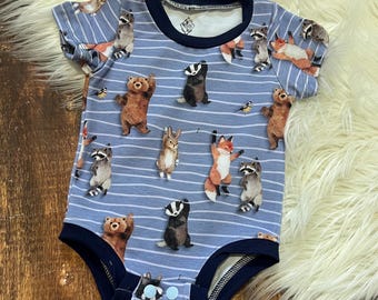 woodland animals baby outfit boy, fox baby gifts for boys, forest baby boy clothes, infant boy coming home outfit, raccoon baby shower gift