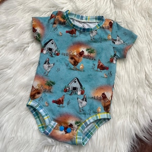 chicken baby, chicken baby shower, chicken baby gift, newborn outfit, chicken farmer, chicken farmhouse girl, farm baby, farm baby bodysuit