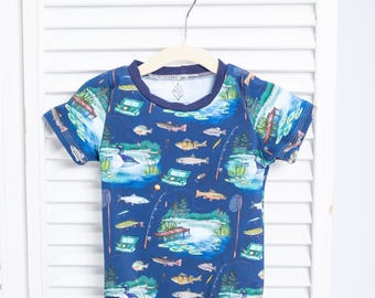 Blue fishing baby bodysuit for boys, fisherman baby shower gift, ofishally one birthday outfit girl, infant girl coming home outfit,
