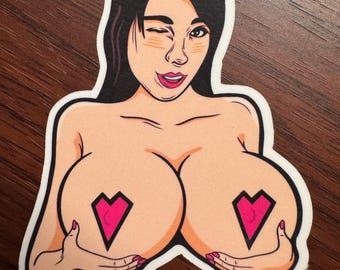 Pin-up Waterproof Laptop Vinyl Sticker - NSFW - Sexy Erotic - Anime - Boobs - Tits - Ass - Nude - Pin-up - Erotica - Lewd - Butt