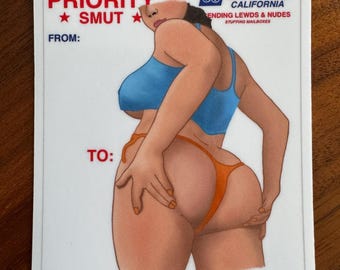 Priority Butt #1 waterproof laptop vinyl Sticker - NSFW - Sexy - Mature - Erotic - Anime - Boobs - Tits - Ass - Nude - Pin-up - Erotica