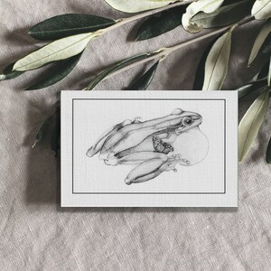 Carte de voeux vierge 5 x 7 grenouille pointillisme