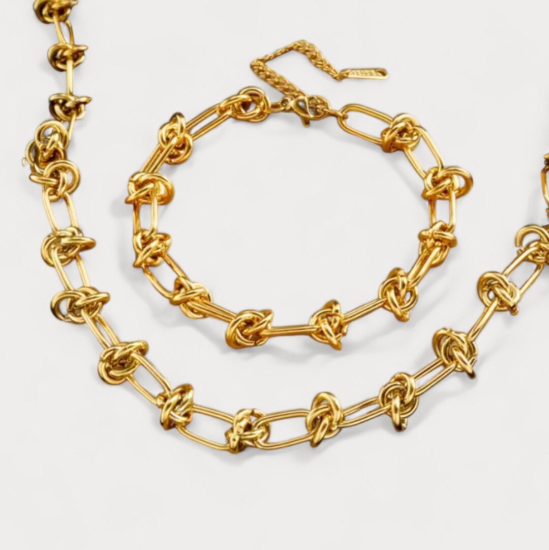 Knot Chain Options 18K Gold Plated Knot Chain Set, Stainless Steel, Tarnish Free - Etsy