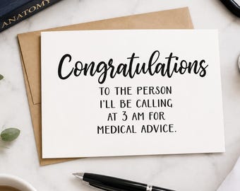 White Coat Ceremony Card, Gift, Congratulations, Medical School, Nursing School, Dentist, Instant Download, Graduation, Future Doctor, Funny