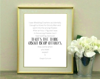 That es the Thing About Bear Attacks, Dwight Schrute, Spruch, The Office, TV Show, Dunder Mifflin, Fan, Sofortiger Download, Druck, druckbar