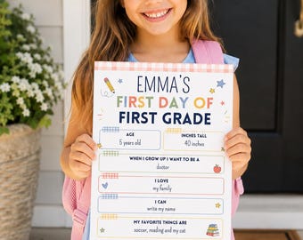 First Day of School Sign, First Day of School Sign Printable, First Day of School Sign Editable, Back to School Sign Printable, Reusable