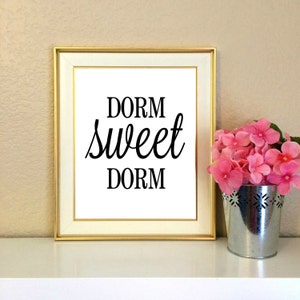 Dormitorio dulce dormitorio, decoración del dormitorio, signo de bienvenida, regalo de la universidad, regalo de grado, universidad, cita, tipografía, imprimible, descarga instantánea, 8x10